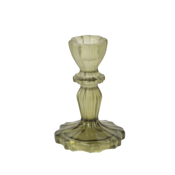 Bougeoir double en verre - Paul - 6,5 x 7,5 cm