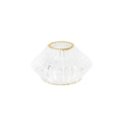 Bougeoir Double - Mauro - Verre Rainure Transparent et Liseré Or - 7,5 cm