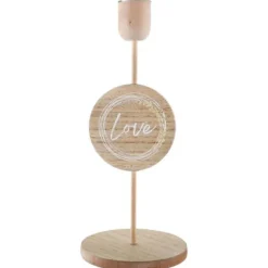 Bougeoir en bois - 23,5 cm - Collection Mariage Naturel