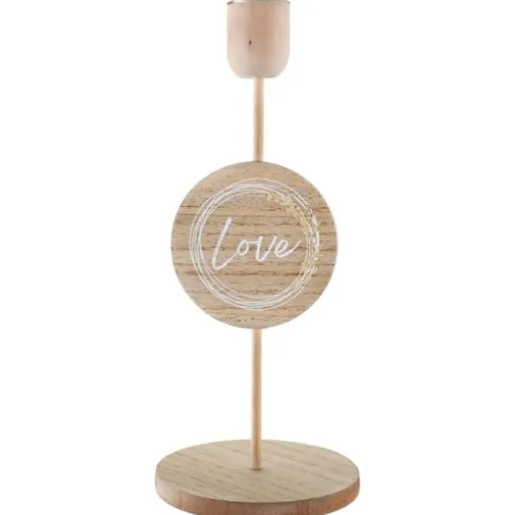 Bougeoir en bois - 23,5 cm - Collection Mariage Naturel
