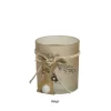 Bougeoir en verre avec fleurs séchées en décor - 24 cm - Couleur au choix