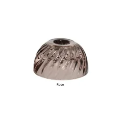 Bougeoir en verre avec fleurs séchées en décor - 24 cm - Couleur au choix