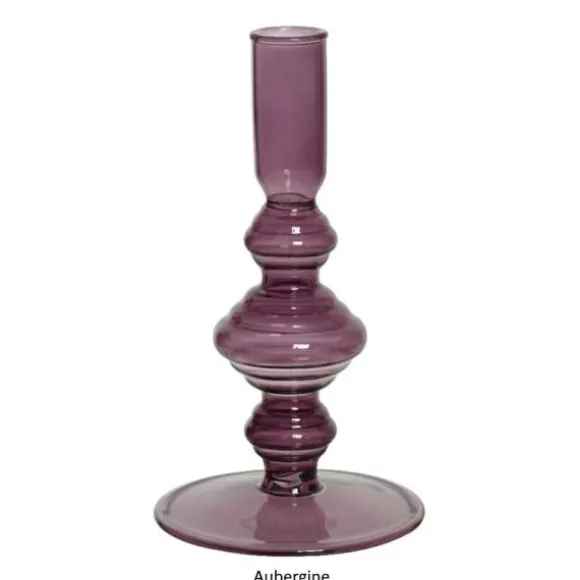 Bougeoir en verre - 16 cm - Couleur au choix