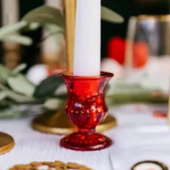 Bougeoir Médicis - Verre Rouge
