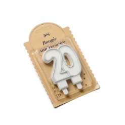 Bougie 20 Ans Pailletée Argent