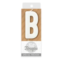 Bougie blanche en forme de lettre - Lettre au choix