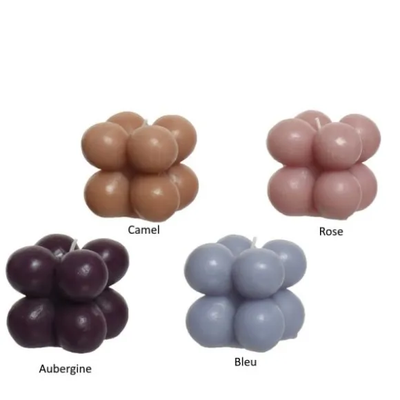 Bougie à bulles de cire avec durée de 10 heures - 6,3 cm - Couleur au choix