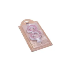 Bougie Calligraphie Paillettes Rose Gold - 10,5 cm - Chiffre au Choix