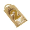 Bougie Chiffre 2 Pailleté Or