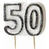 Bougie Chiffres Anniversaire 50 ans 'Glitz' Noires