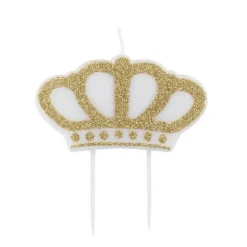 Bougie couronne à paillettes dorées