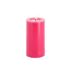 Bougie cylindrique à LED en cire - 7 x 15 cm - Couleur au choix