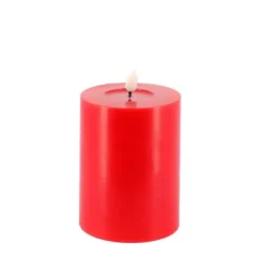 Bougie cylindrique à LED en cire - 7 x 10 cm - Couleur au choix