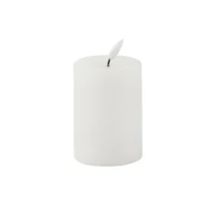 Bougie cylindrique à LED en cire - 7 x 10 cm - Couleur au choix