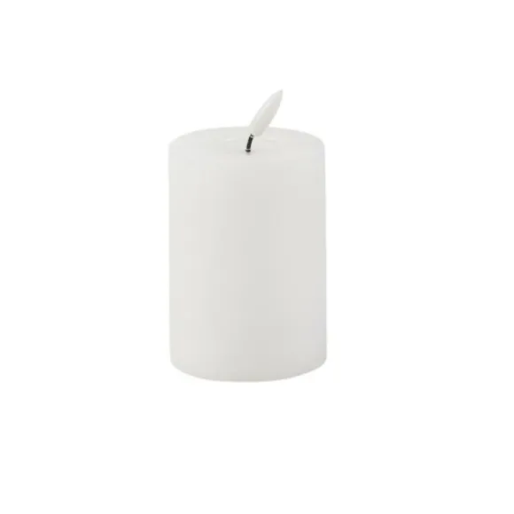 Bougie cylindrique à LED en cire - 7 x 10 cm - Couleur au choix