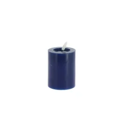 Bougie cylindrique à LED en cire - 7 x 10 cm - Couleur au choix