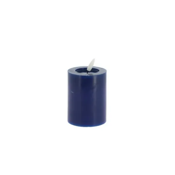 Bougie cylindrique à LED en cire - 7 x 10 cm - Couleur au choix