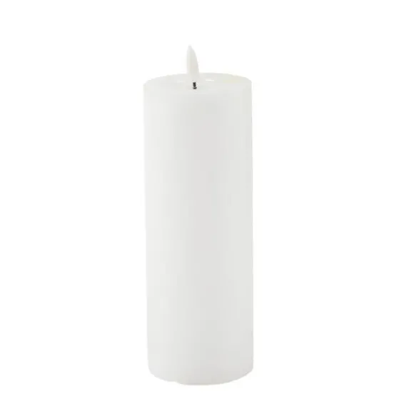 Bougie cylindrique à LED en cire - 7 x 20 cm - Couleur au choix