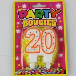 Bougie d'Anniversaire 20 ans - Coloris Divers