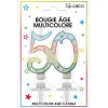 Bougie d'Anniversaire 50 Ans Multicolore