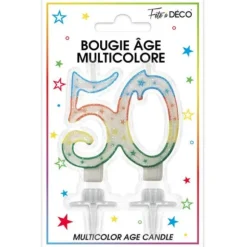 Bougie d'Anniversaire 50 Ans Multicolore
