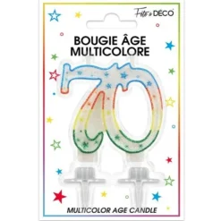 Bougie d'Anniversaire 70 Ans Multicolore