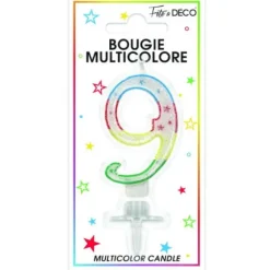 Bougie d'Anniversaire chiffre 3 Multicolore