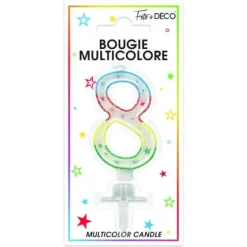Bougie d'Anniversaire chiffre 5 Multicolore