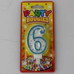 Bougie d'Anniversaire Chiffre 6 - Divers Coloris