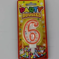 Bougie d'Anniversaire Chiffre 6 - Divers Coloris
