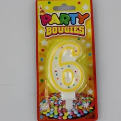 Bougie d'Anniversaire Chiffre 6 - Divers Coloris