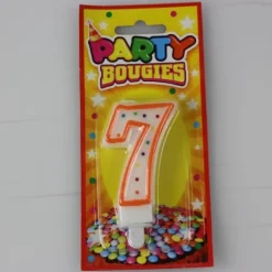Bougie d'Anniversaire Chiffre 7 - Divers Coloris