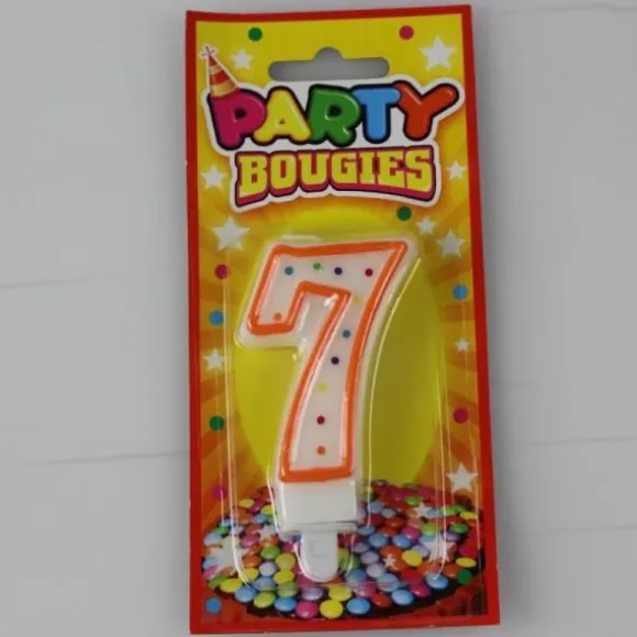 Bougie d'Anniversaire Chiffre 7 - Divers Coloris