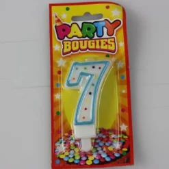 Bougie d'Anniversaire Chiffre 7 - Divers Coloris