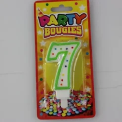 Bougie d'Anniversaire Chiffre 7 - Divers Coloris