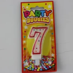 Bougie d'Anniversaire Chiffre 7 - Divers Coloris