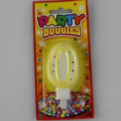 Bougie d'Anniversaire Chiffre 0 - Divers Coloris