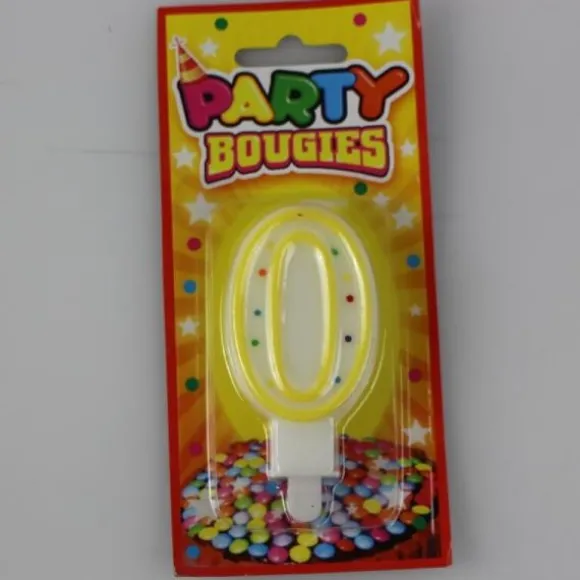 Bougie d'Anniversaire Chiffre 0 - Divers Coloris