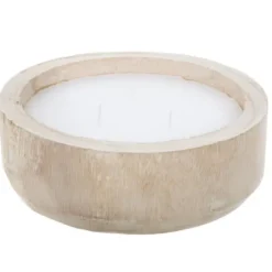 Bougie dans un pot en bois - 20 cm