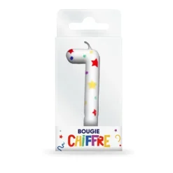 Bougie en forme de chiffre pour anniversaire - Collection Récréation Multicolore - Chiffre au choix