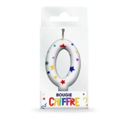 Bougie en forme de chiffre pour anniversaire - Collection Récréation Multicolore - Chiffre au choix