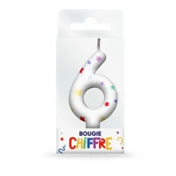 Bougie en forme de chiffre pour anniversaire - Collection Récréation Multicolore - Chiffre au choix