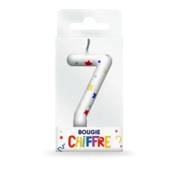 Bougie en forme de chiffre pour anniversaire - Collection Récréation Multicolore - Chiffre au choix