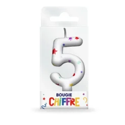 Bougie en forme de chiffre pour anniversaire - Collection Récréation Multicolore - Chiffre au choix