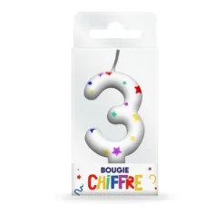Bougie en forme de chiffre pour anniversaire - Collection Récréation Multicolore - Chiffre au choix