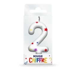 Bougie en forme de chiffre pour anniversaire - Collection Récréation Multicolore - Chiffre au choix
