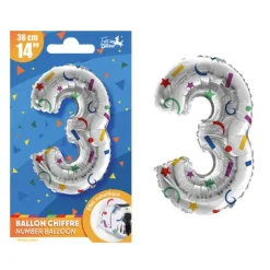 Bougie en forme de chiffre pour anniversaire - Collection Récréation Multicolore - Chiffre au choix