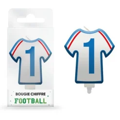 Bougie en forme de maillot - Collection Football - Chiffre au choix