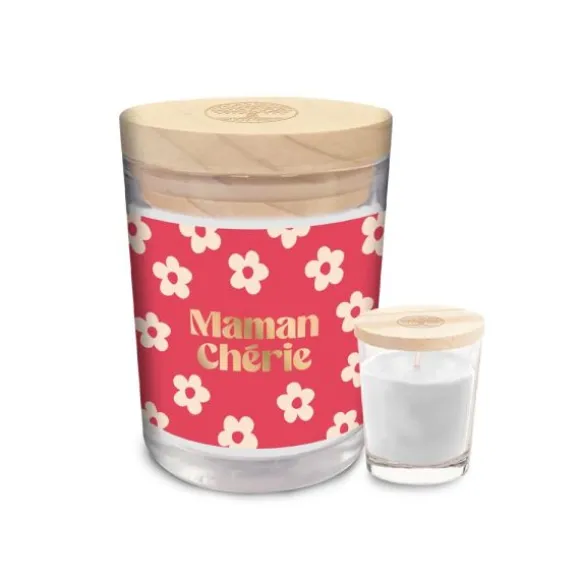 Bougie en verre "Maman Chérie" - Collection Maman d'Amour