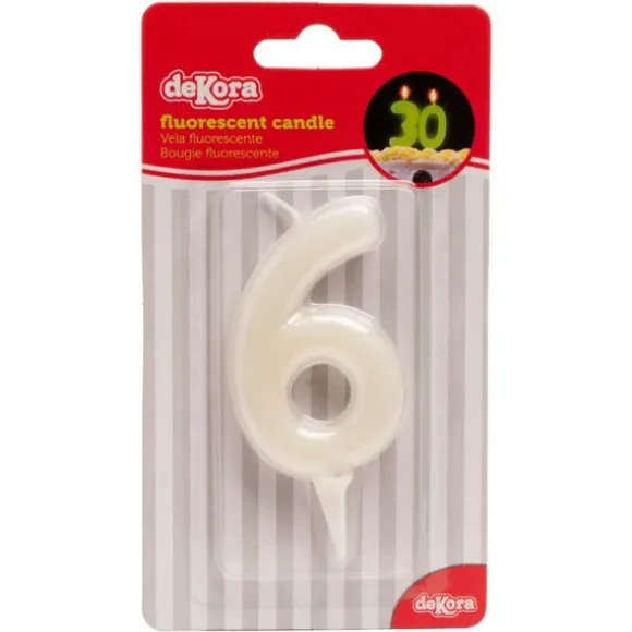 Bougie Fluorescente Chiffre 6
